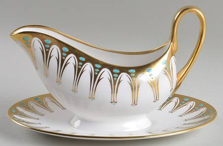 Gothic Gravy Boat with Attached Underplate