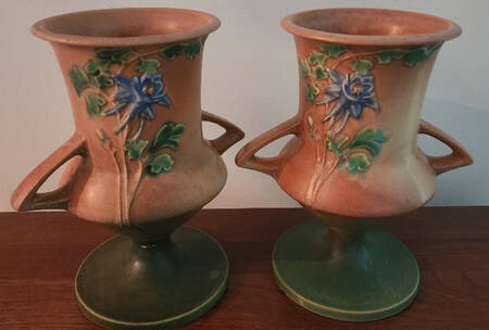 Columbine Brown 8" Handled Vase