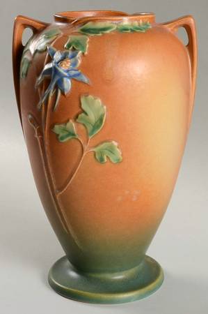 Columbine Brown 10" Footed Vase