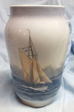 Royal Copenhagen Vase Sailboat Seascape Vase - No Box