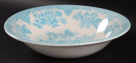 Asiatic Pheasant-Turquoise 10" Round Vegetable Bowl