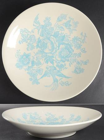 Asiatic Pheasant-Turquoise 13" Pasta Serving Bowl