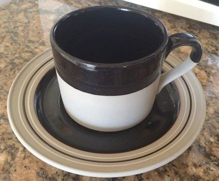 Sandpiper Black Flat Cup & Saucer Set