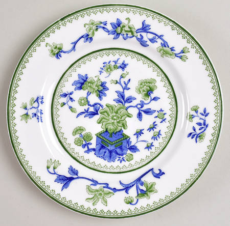 W8464-Green & Blue Dessert/Pie Plate