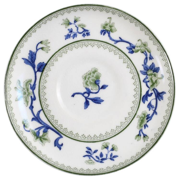 W8464-Green & Blue Saucer for Bouillon Cup