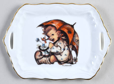 Umbrella Girl Rectangular Toy Tray by Reutter Porzellan