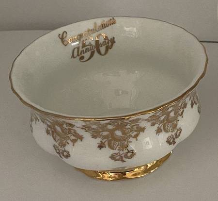 Anniversary Gold Open Sugar Bowl