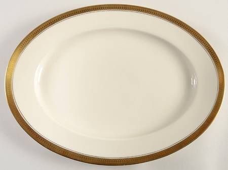 5169 (Cream Background) 12" Oval Serving Platter