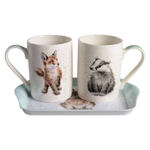 Wrendale Designs Cylindrical Mugs (MUGCY1&2) & Melamine Tray(TREM8)