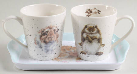 Wrendale Designs Flared Mugs (MUGF6&7)& 9" Melmaine Tray(TREM95)