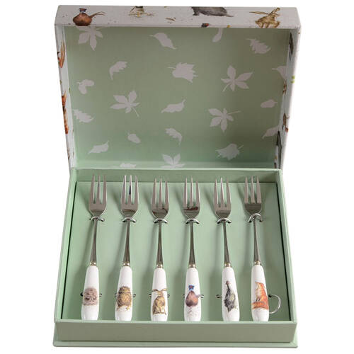 Wrendale Designs Individual Pastry Fork - Set of 6 (Motif 1-6)