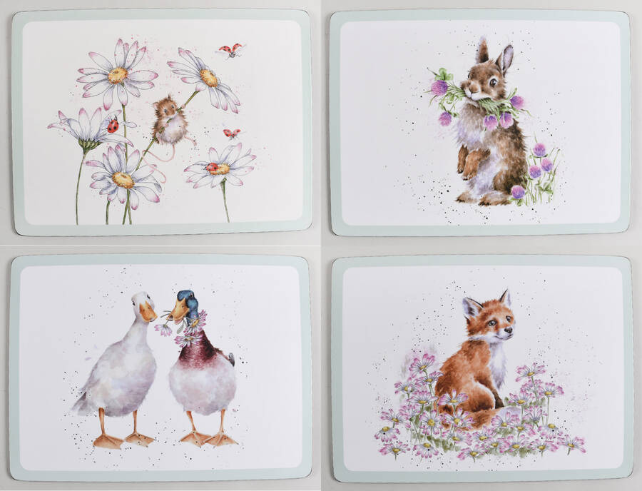 Wrendale Designs 16" X 12" Corkboard Placemat - Set of 4