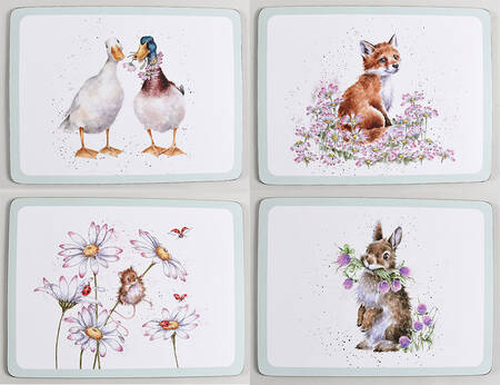 Wrendale Designs 12" X 9" Corkboard Placemat - Set of 4