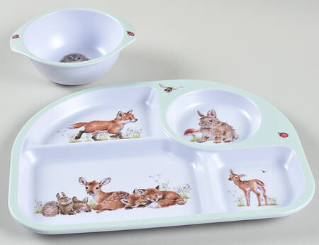 Wrendale Designs (2 Piece) Child's Set (Divided Plate & Lugged Bowl)