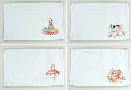 Wrendale Designs Cloth Placemat - Set of 4 (PMCM1, PMCM2, PMCM3 & PMCM4)