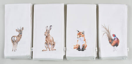 Wrendale Designs Cloth Napkins - Set of 4 (NAPC5, NPCM6, NAPCM7 & NAPCM8)
