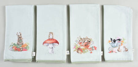 Wrendale Designs Cloth Napkin - Set of 4 Motifs (NAPC1, NAPC2, NAPC3 & NAPCM4)