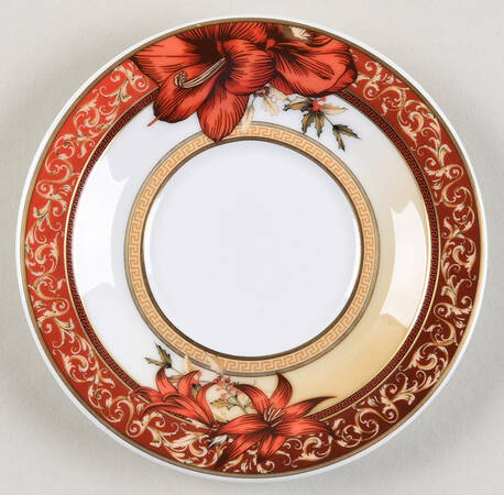 Christmas Blooms Saucer for Demitasse Cup