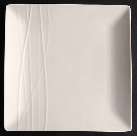 Pearl and Lines Square Salad Plate