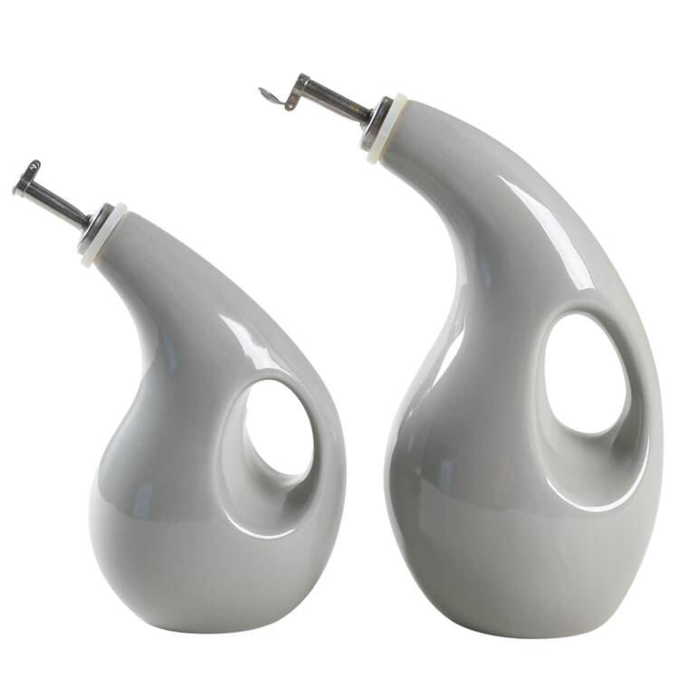 Cucina Sea Salt Grey Vinegar and Oil Set with Stoppers