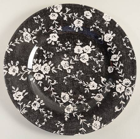 Black Chintz Salad Plate