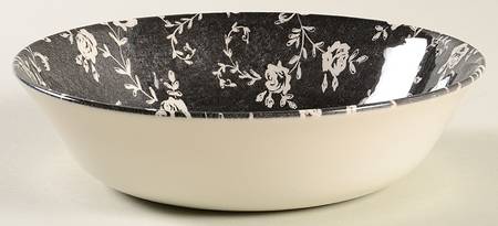 Black Chintz Soup/Cereal Bowl