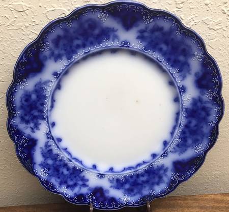 Rose (Flow Blue, No Trim) Dinner Plate