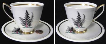 Top O' the Hill Footed Cup & Saucer Set