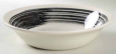 Black Swish 9" Round Vegetable Bowl