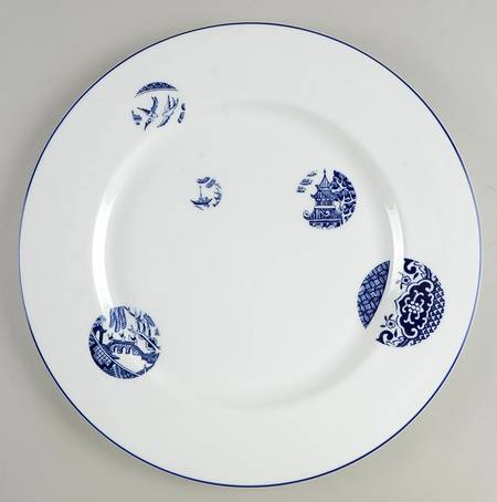 Willow (Blue Trim) Service Plate (Charger)