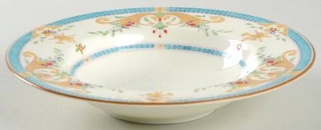 Bordeaux Turquoise Rim Fruit/Dessert (Sauce) Bowl