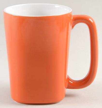 Round and Square Orange Mug