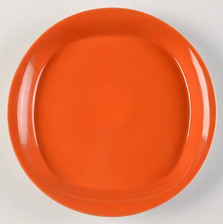 Round and Square Orange Salad Plate