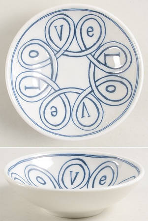 Blue Love Fruit/Dessert (Sauce) Bowl