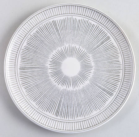 Charcoal Grey Lines Salad Plate