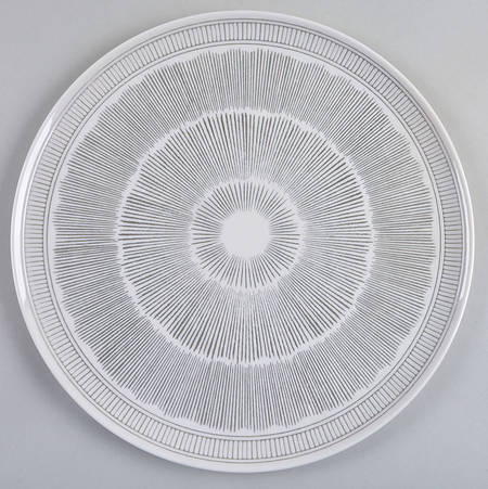 Charcoal Grey Lines 12" Chop Plate (Round Platter)