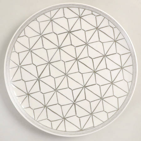Charcoal Grey Lines Salad Plate