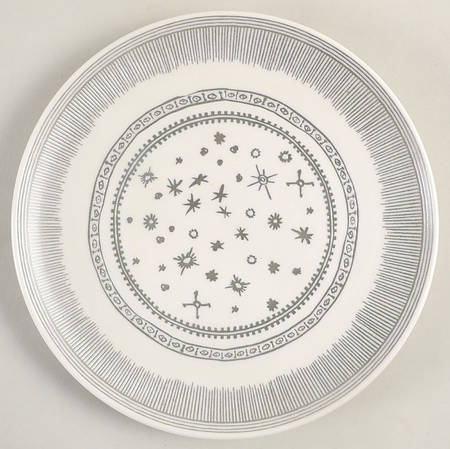 Charcoal Grey Lines Salad Plate