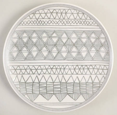 Charcoal Grey Lines Salad Plate