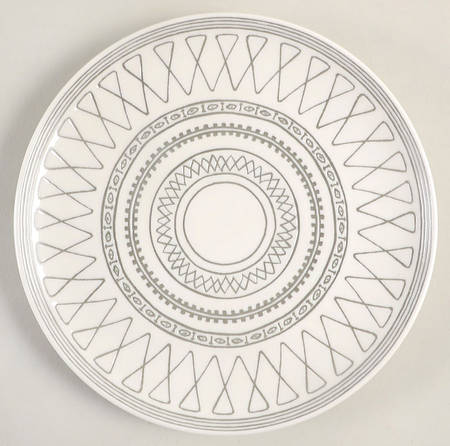 Charcoal Grey Lines Salad Plate