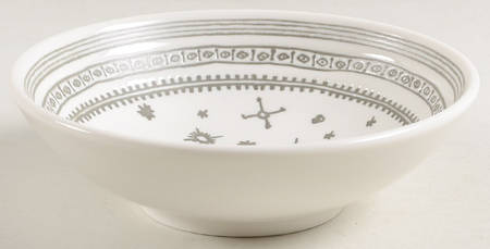 Charcoal Grey Lines Fruit/Dessert (Sauce) Bowl