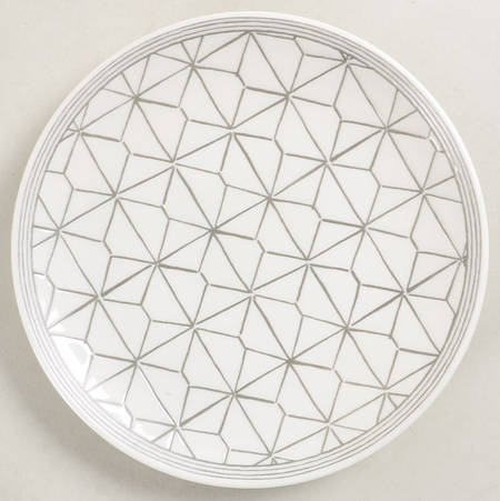 Charcoal Grey Lines Dessert/Pie Plate