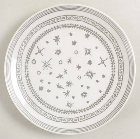 Charcoal Grey Lines Dessert/Pie Plate
