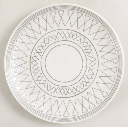 Charcoal Grey Lines Dessert/Pie Plate