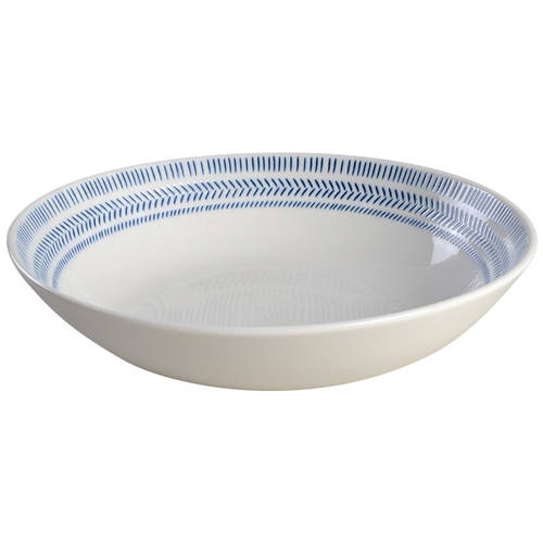 Cobalt Blue Chevron 9" Individual Pasta Bowl - Set of 4