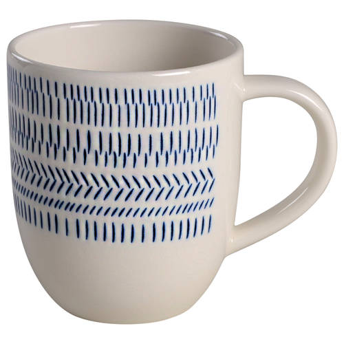 Cobalt Blue Chevron Mug - Set of 4