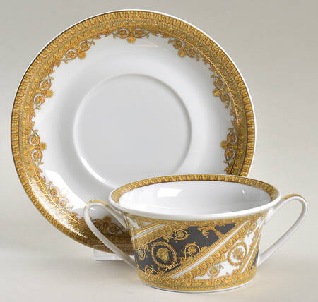I Love Baroque Flat Cream Soup Bowl & Saucer Set
