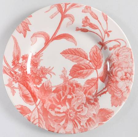 Floral Weave Red Salad Plate