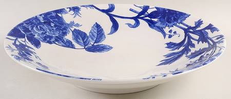 Kate Blue 13" Shallow Round Bowl