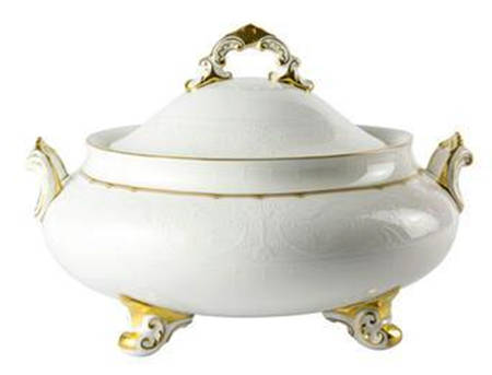 Darley Abbey Pure (Gold Trim) Round Covered Vegetable